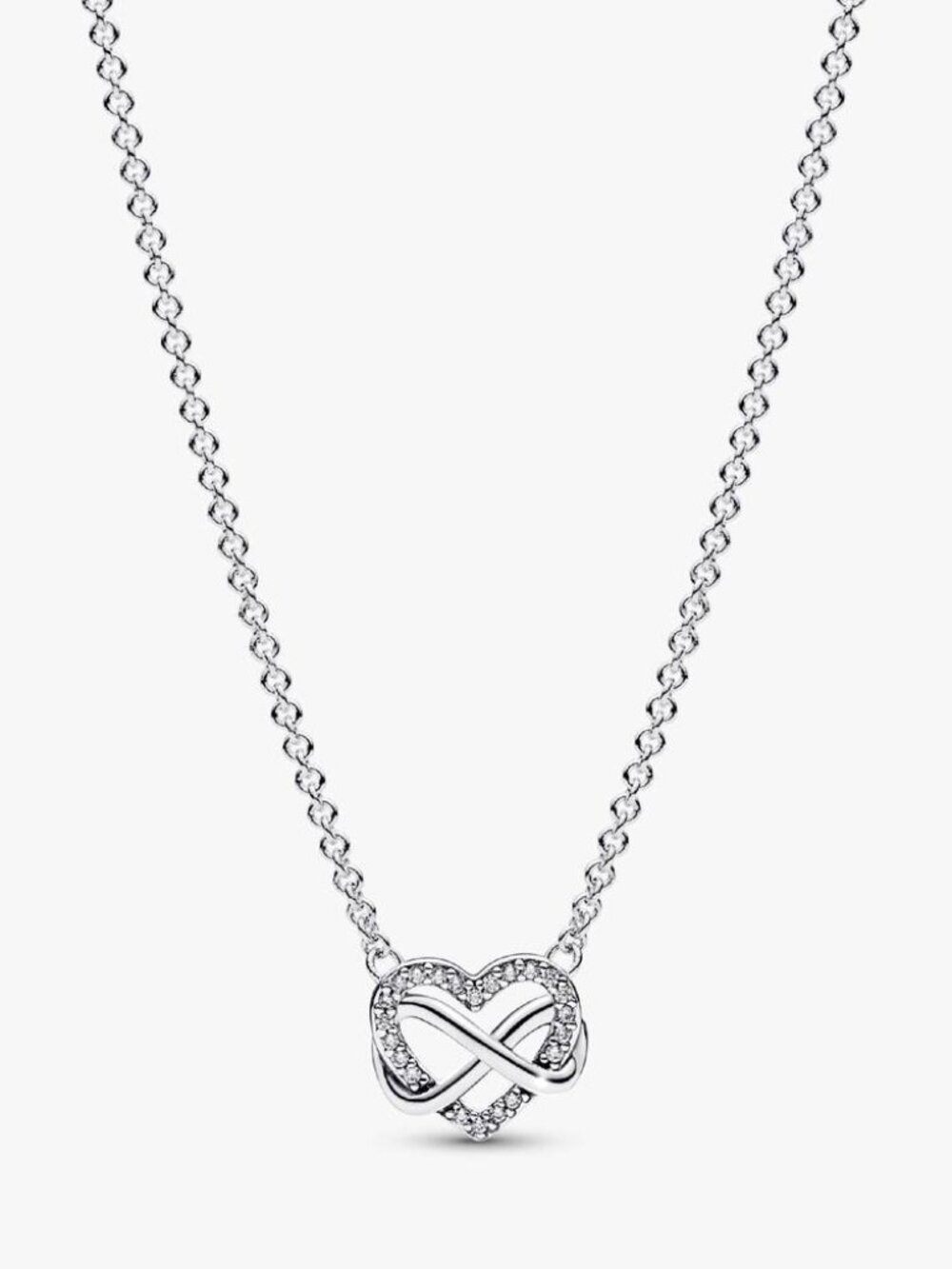 Pandora 925 Silver Heart Infinity Pendant Necklace